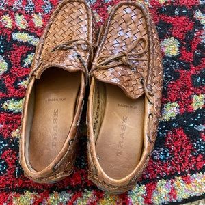 Trask weave leather driving loafers